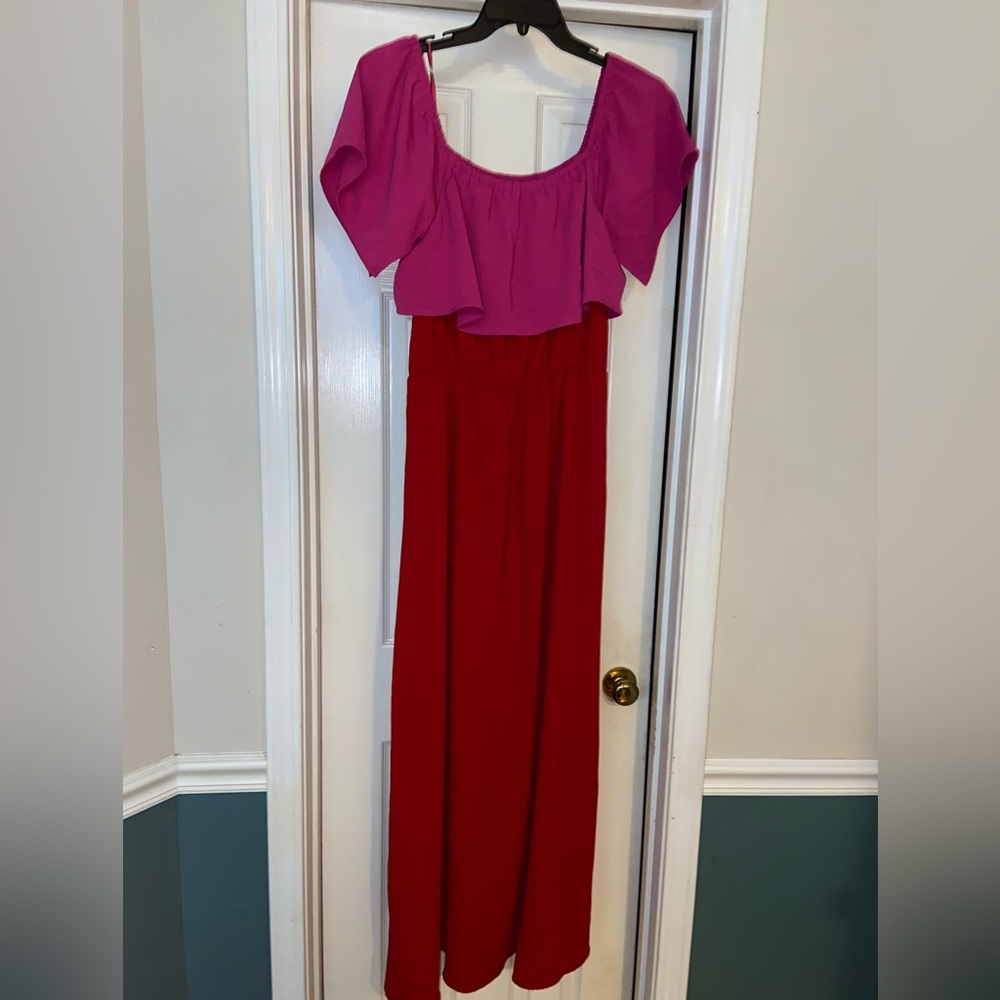 Sugarlips Vibrant Red and Pink Dress